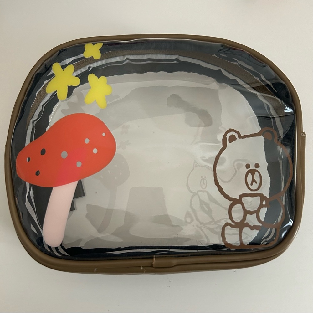 Line Friends Brown Bear Clear Makeup Cosmetic Pouch